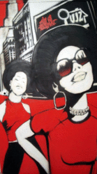 girls in front of ujz - altes ujz - kellergrafitti